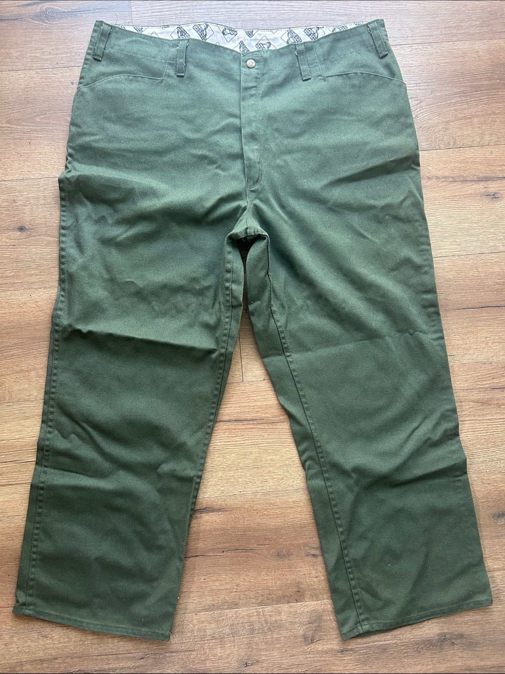 Ben Davis Vintage Made In USA Olive Green Work Pants !! Size 42
